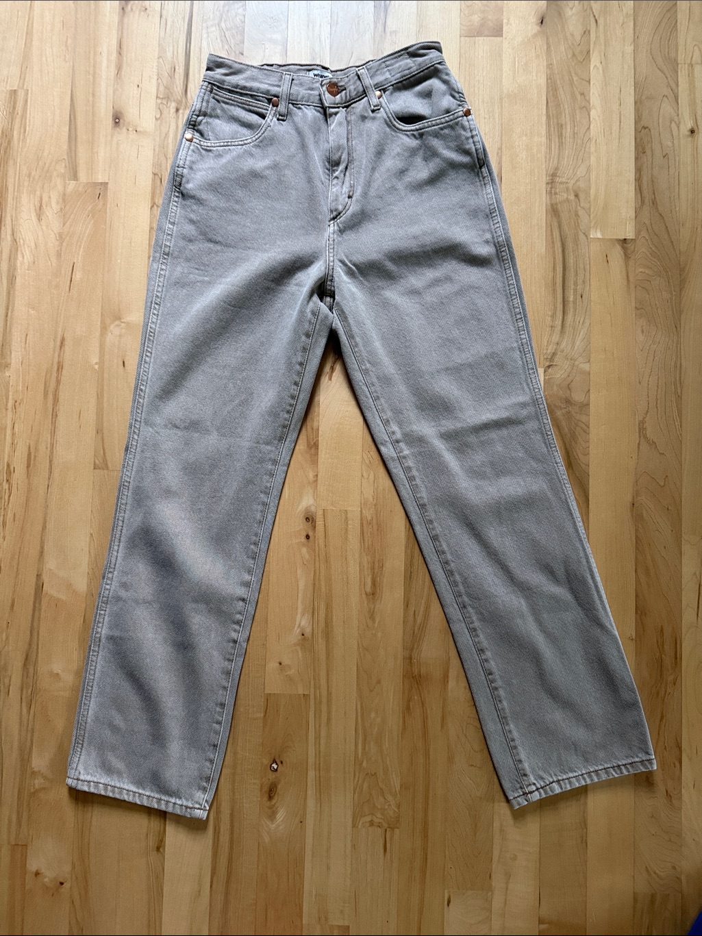 Wrangler Womenâs Wild West Straight Jeans In Garment Dyed Tan